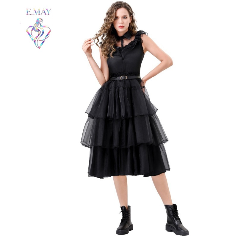 Ethnic Wear Model Fashion - Adult Women's Black Wednesday Adams Dress