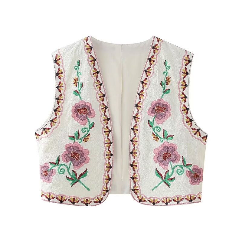Ethnic Boho Fashion - Women's Spring Floral Embroidery Ethnic Open