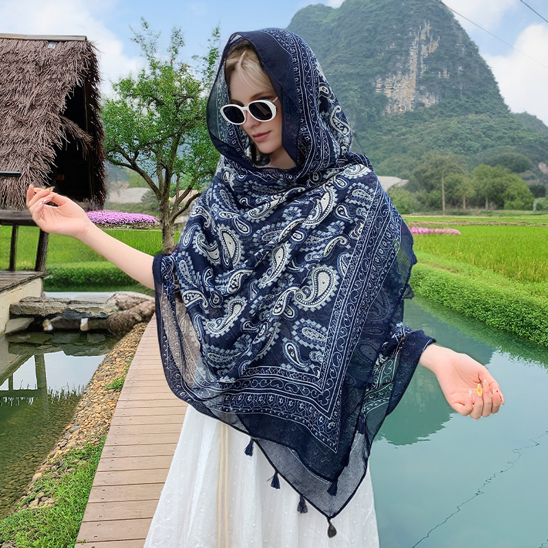 Ethnic Boho Fashion - Women Vintage Paisley Scarf Boho Ethnic