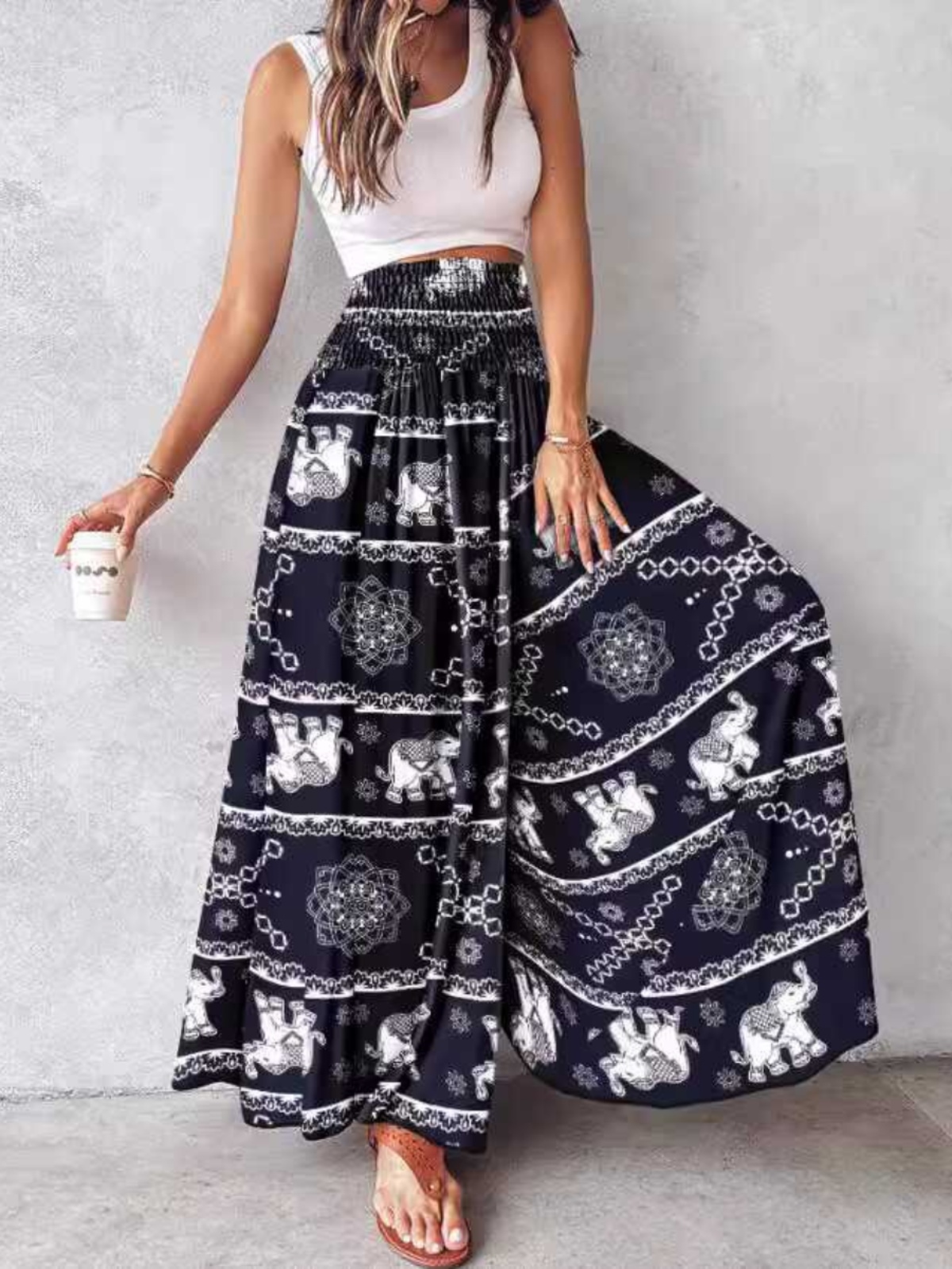 Bohemian High Waist Wide Leg P - Ethnic Boho Fashion 리뷰 및 가격