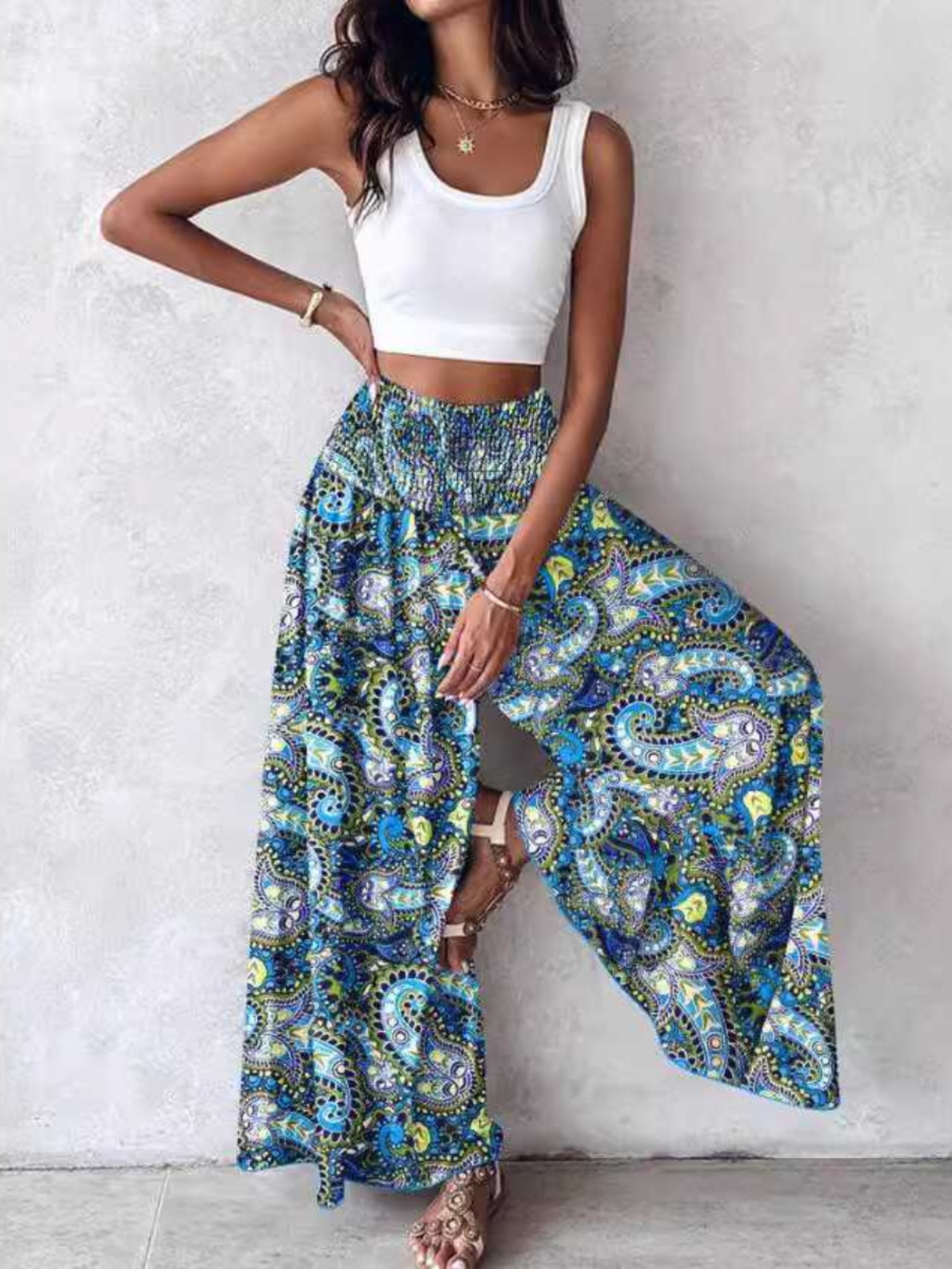 Bohemian High Waist Wide Leg P - Ethnic Boho Fashion 리뷰 및 가격