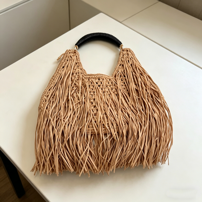 Bohemian Tassel Straw Handbag  - Ethnic Boho Fashion 리뷰 및 가격
