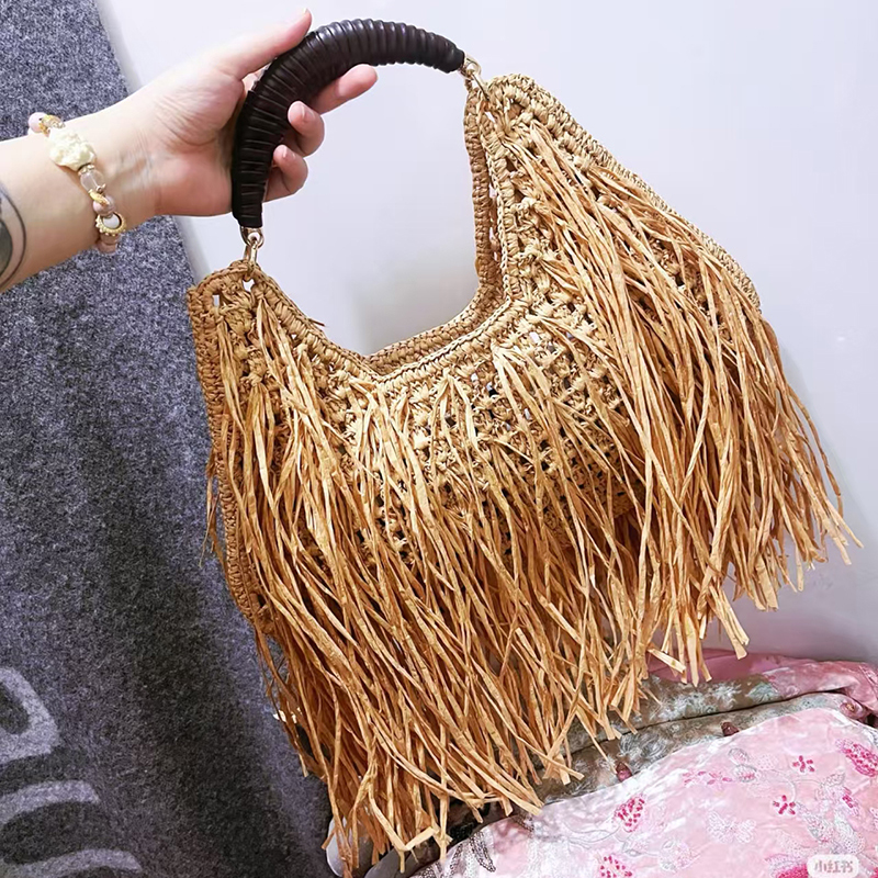 Bohemian Tassel Straw Handbag  - Ethnic Boho Fashion 리뷰 및 가격