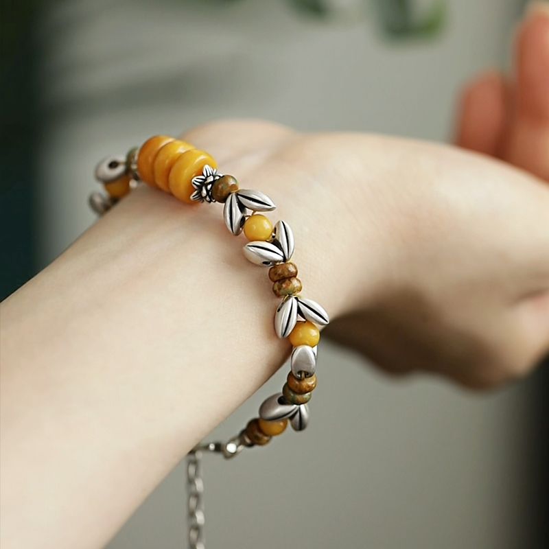 Yellow Disc Round Bead Spacer  - Ethnic Wear Fashion Designer 리뷰 및 가격