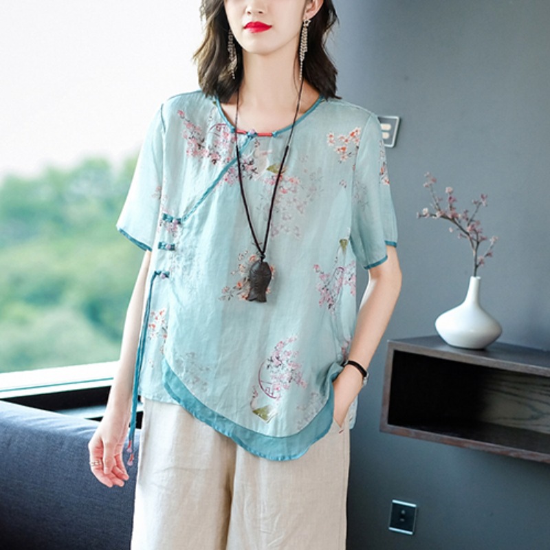 Elegant round Neck Women's T-s - Ethnic Fashion Brand 리뷰 및 가격