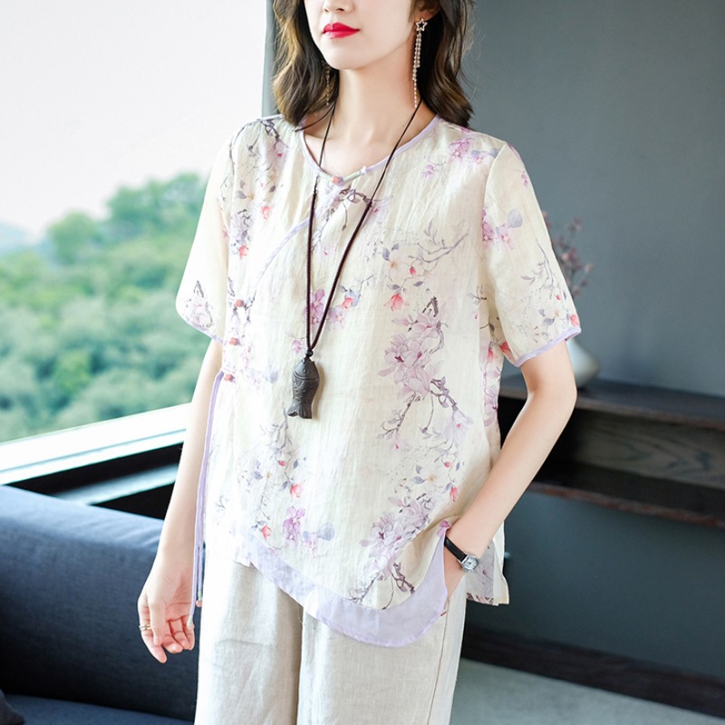 Elegant round Neck Women's T-s - Ethnic Fashion Brand 리뷰 및 가격