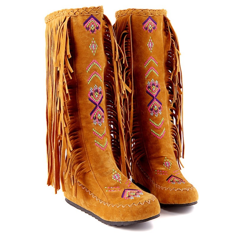 Tassel Boots Handmade Embroide - Ethnic Fashion In 리뷰 및 가격