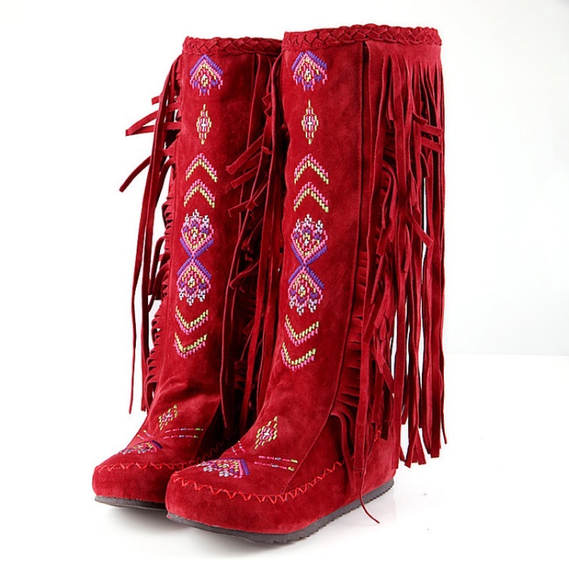 Tassel Boots Handmade Embroide - Ethnic Fashion In 리뷰 및 가격