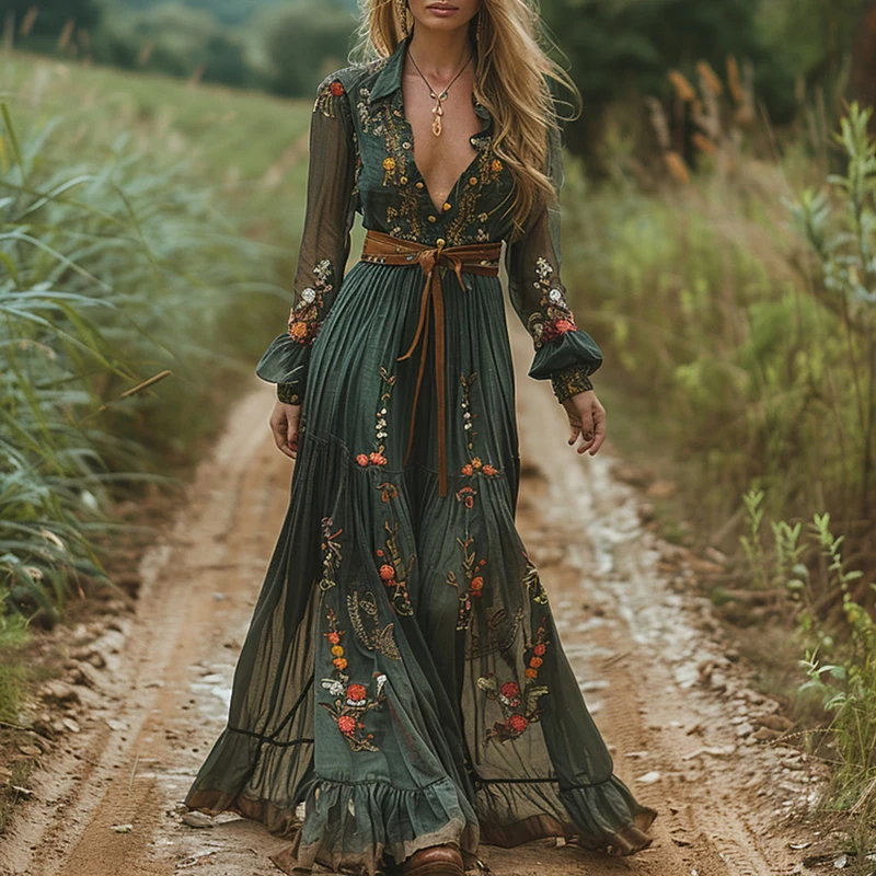 Ethnic Fashion Floral Print Vi - Ethnic Boho Fashion 리뷰 및 가격