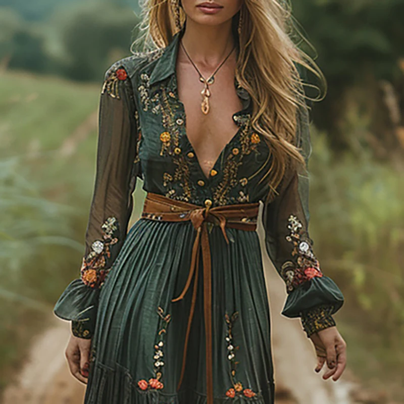 Ethnic Fashion Floral Print Vi - Ethnic Boho Fashion 리뷰 및 가격