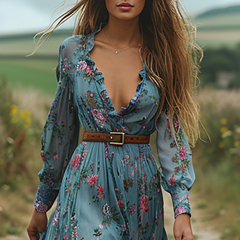 Ethnic Fashion Floral Print Vi - Ethnic Boho Fashion 리뷰 및 가격