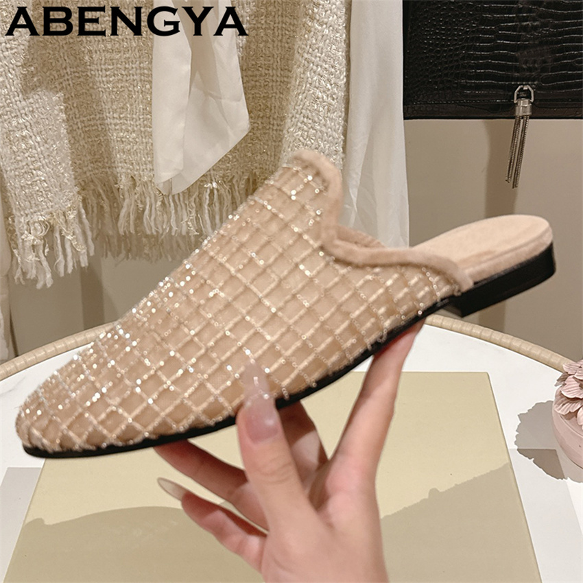 Shiny Lace Mesh Round Toe Flat - Ethnic Fashion In 리뷰 및 가격