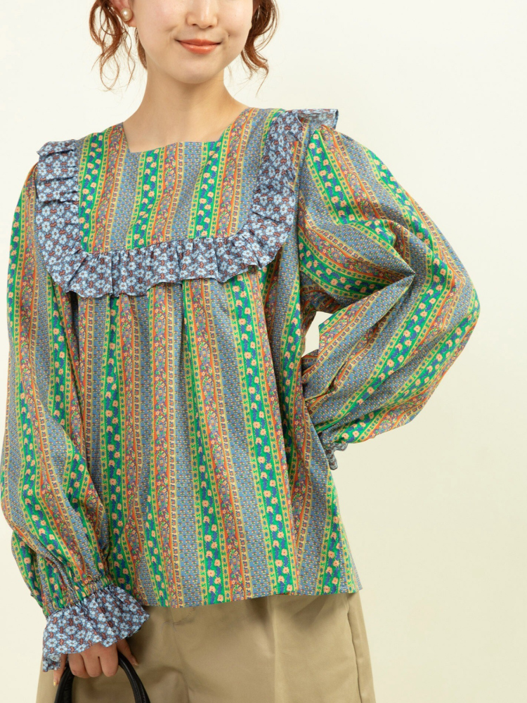 Sweet Floral Print Shirt with  - Ethnic Fashion Brand 리뷰 및 가격
