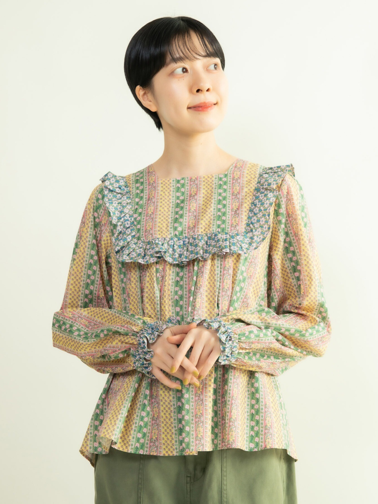 Sweet Floral Print Shirt with  - Ethnic Fashion Brand 리뷰 및 가격