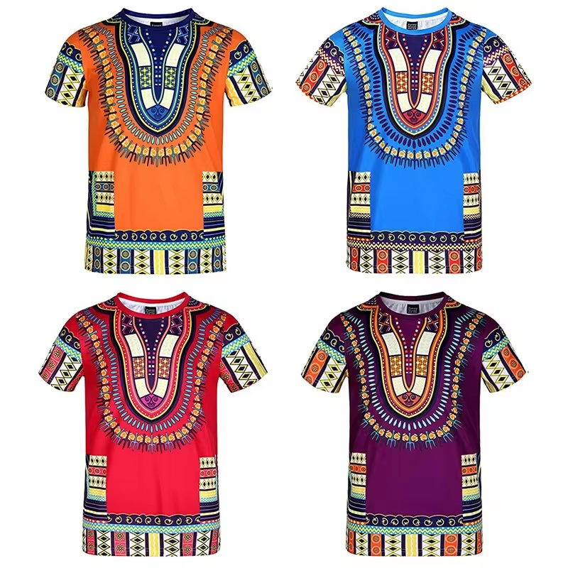 Summer Harajuku 3D Print Afric - Dashiki Shirt Men 리뷰 및 가격