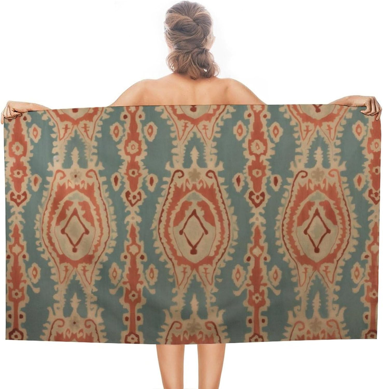 Fabric Pattern Beach Towels Ab - Ikat Woven Fabric 리뷰 및 가격