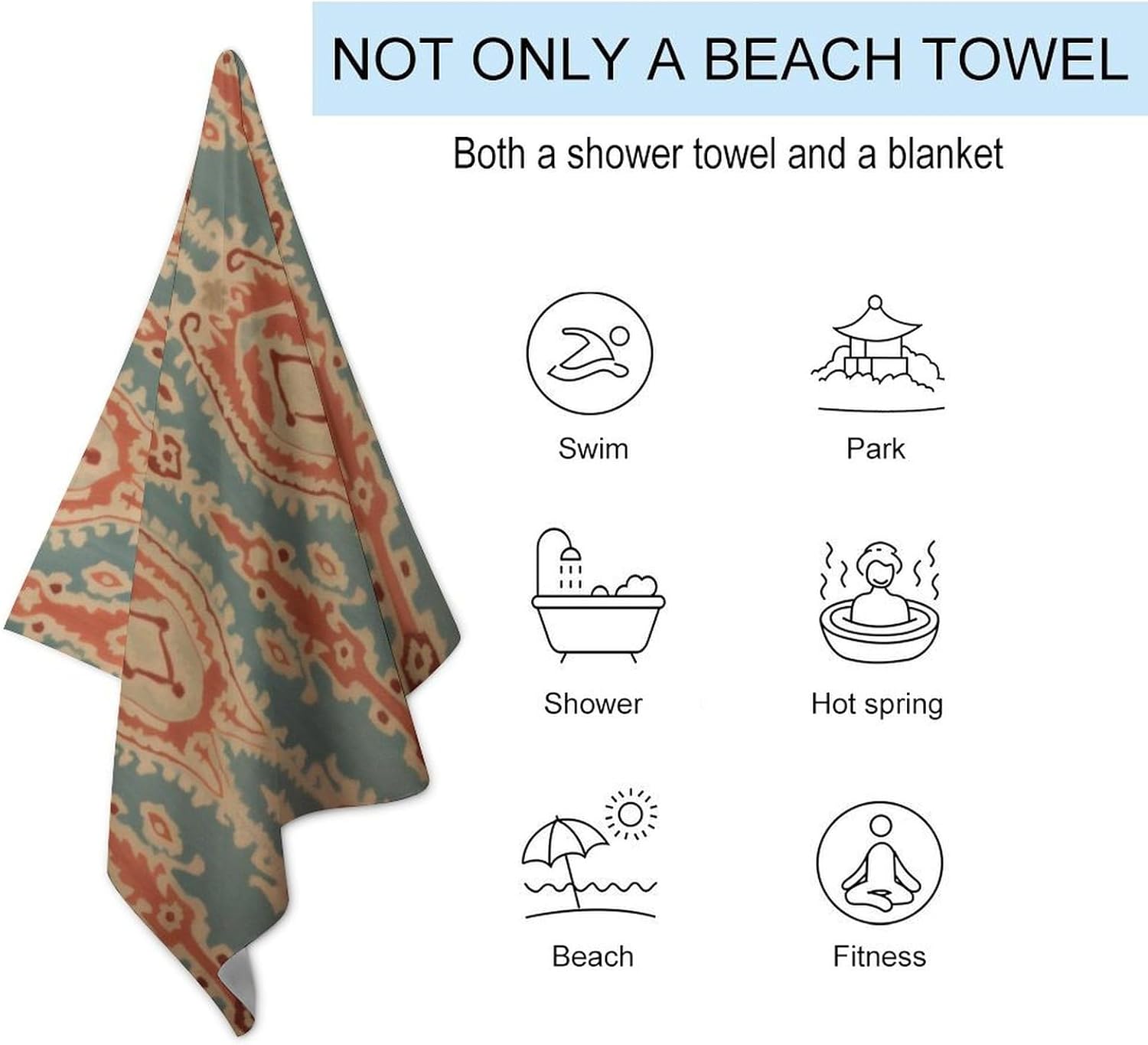 Fabric Pattern Beach Towels Ab - Ikat Woven Fabric 리뷰 및 가격