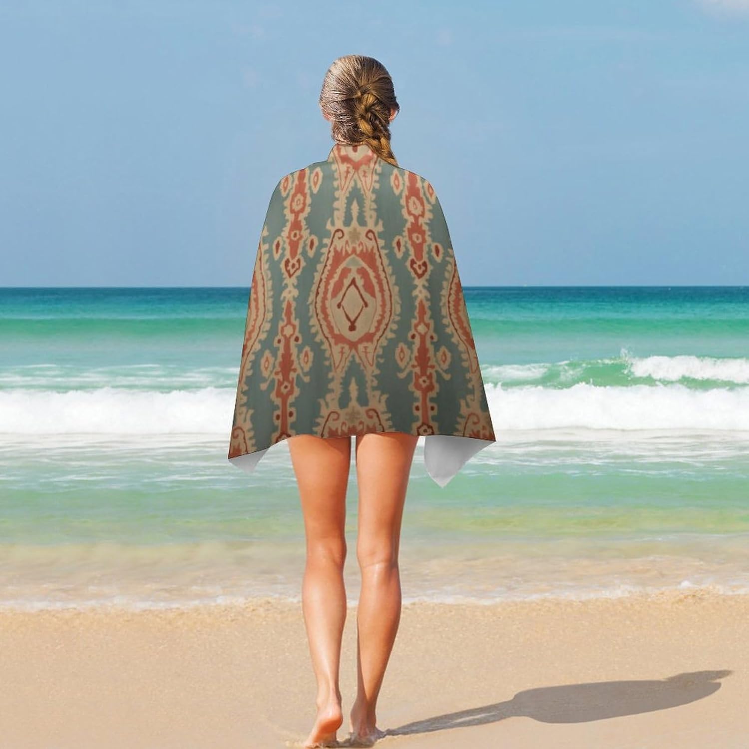 Fabric Pattern Beach Towels Ab - Ikat Woven Fabric 리뷰 및 가격