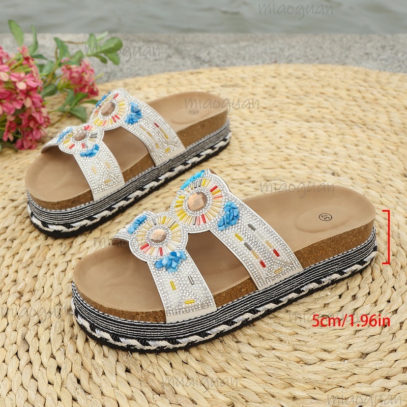 Bohemian Rhinestone Platform S - Ethnic Fashion In 리뷰 및 가격
