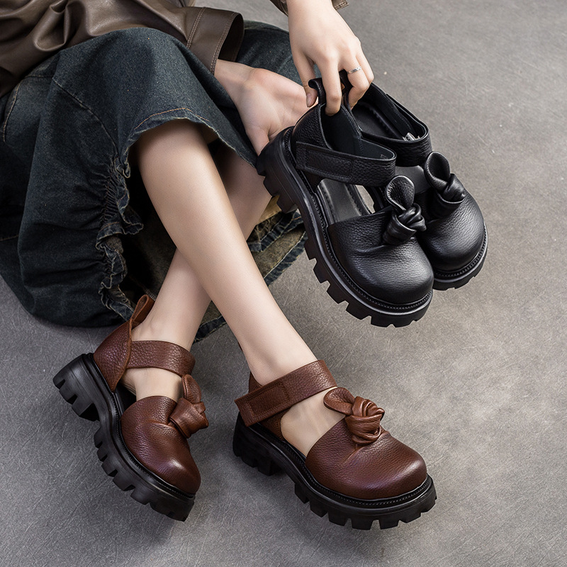 5cm Ethnic Knot Platform Wedge - Ethnic Fashion In 리뷰 및 가격