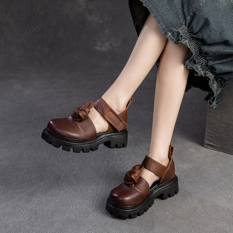 5cm Ethnic Knot Platform Wedge - Ethnic Fashion In 리뷰 및 가격