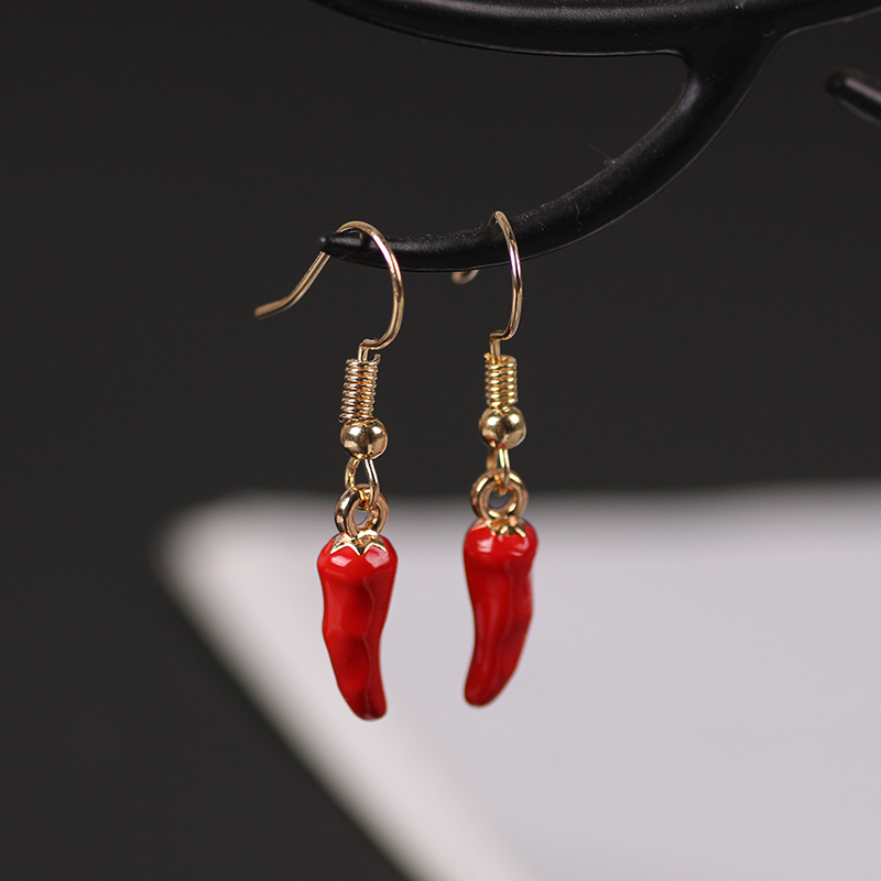 Cute Red Pepper Earrings Pendi - Ethnic Fashion Sale 리뷰 및 가격