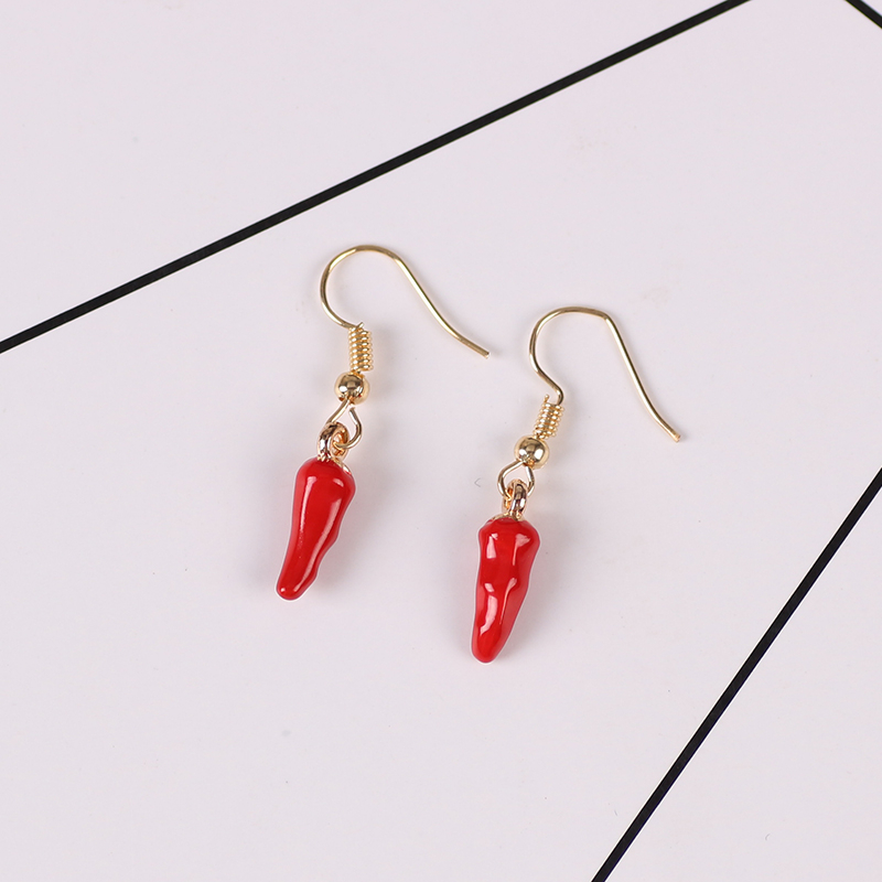 Cute Red Pepper Earrings Pendi - Ethnic Fashion Sale 리뷰 및 가격