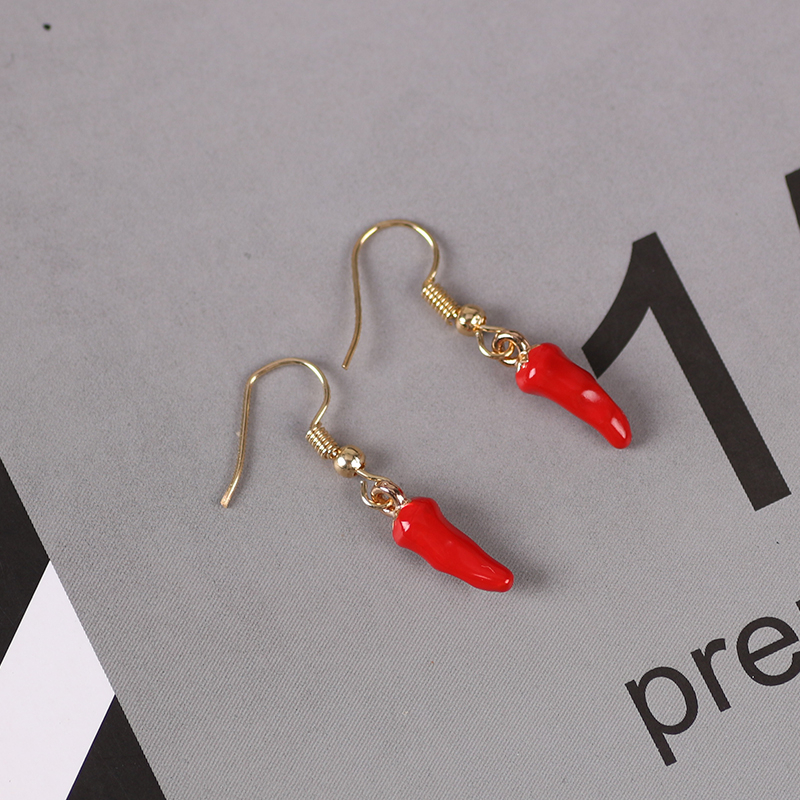 Cute Red Pepper Earrings Pendi - Ethnic Fashion Sale 리뷰 및 가격