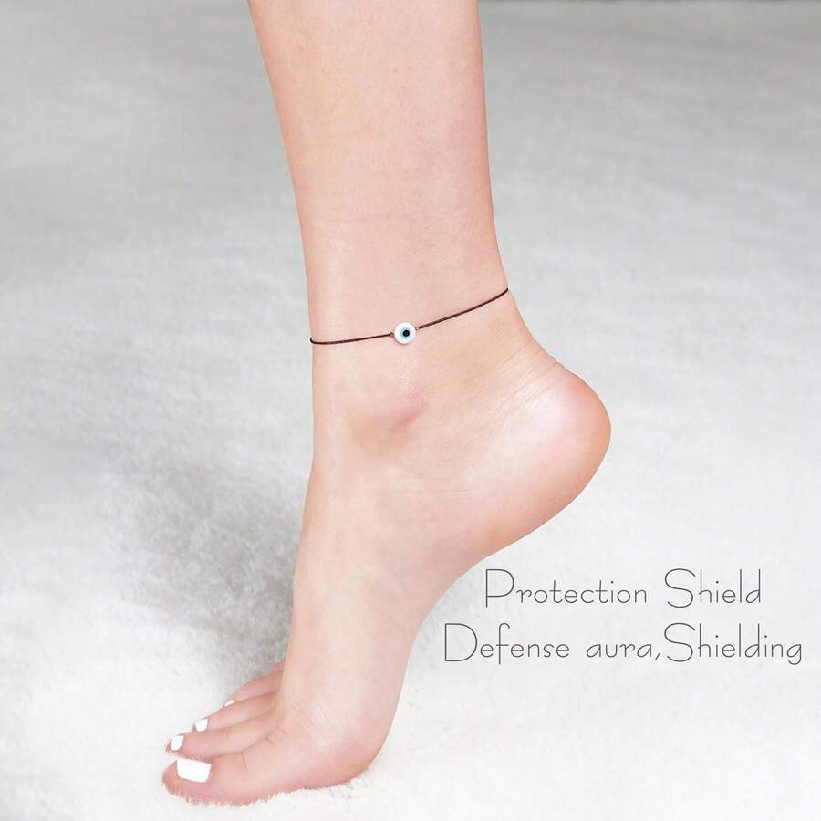 Dainty Black Cord Evil Eye Ank - Ethnic Wear Fashion Designer 리뷰 및 가격