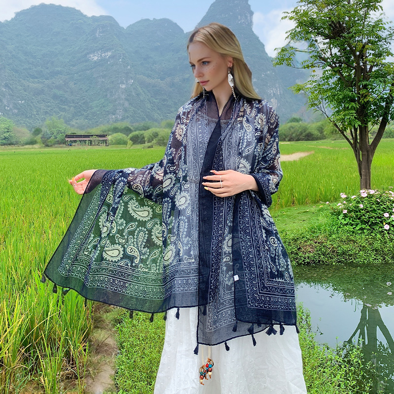 Women Vintage Paisley Scarf Bo - Ethnic Boho Fashion 리뷰 및 가격
