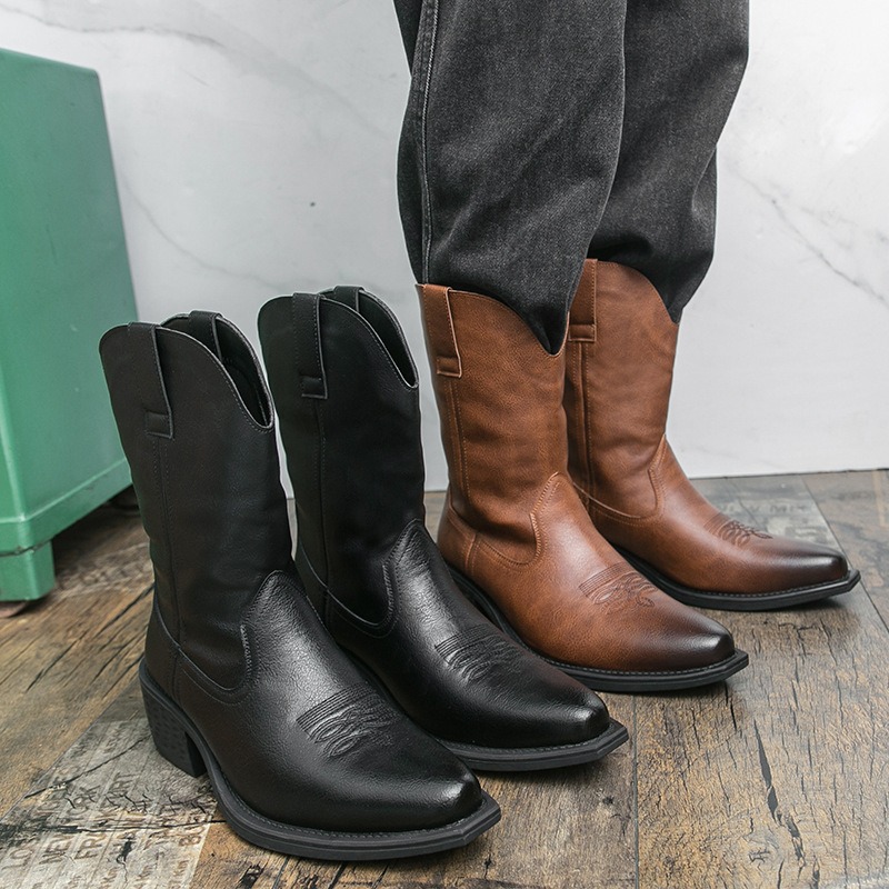 Men Boots Classic Embroidery W - Ethnic Fashion In 리뷰 및 가격