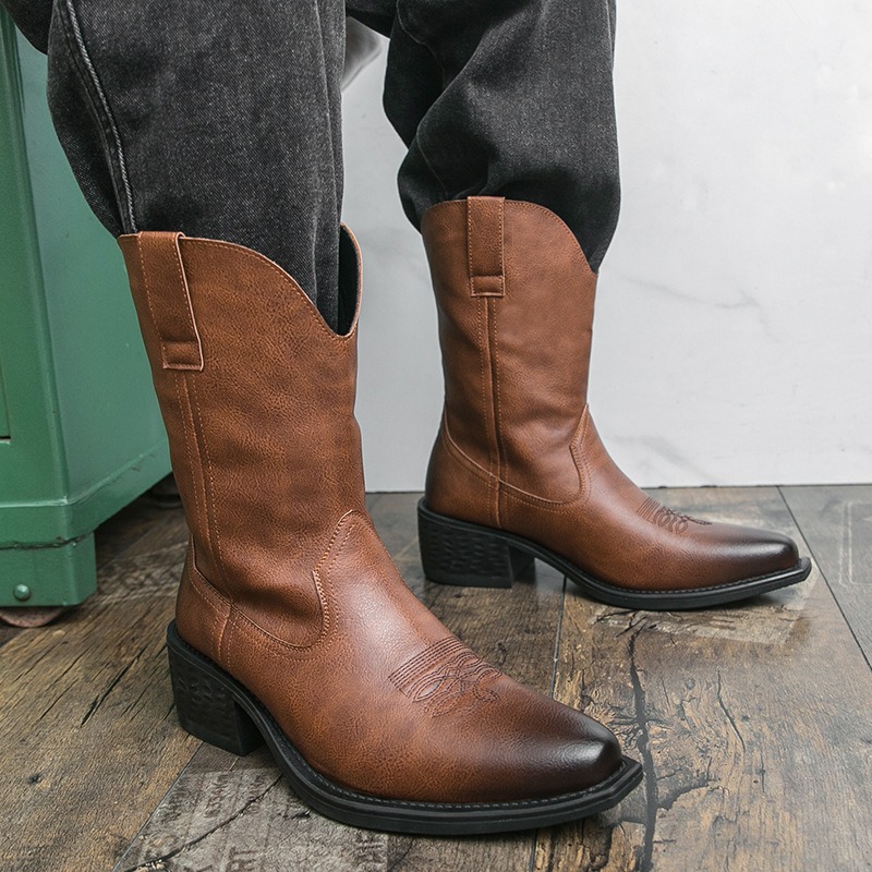 Men Boots Classic Embroidery W - Ethnic Fashion In 리뷰 및 가격